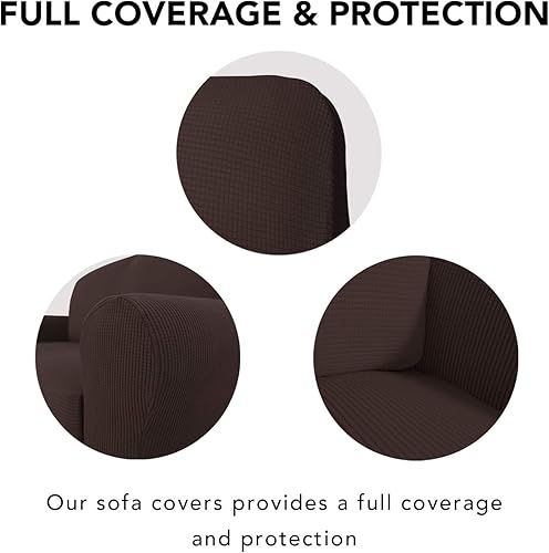 Miniatura 3 de PureFit - Funda elástica para sofá, jacquard, elastano, antideslizante, suave, protector de muebles lavable con espuma antideslizante y parte