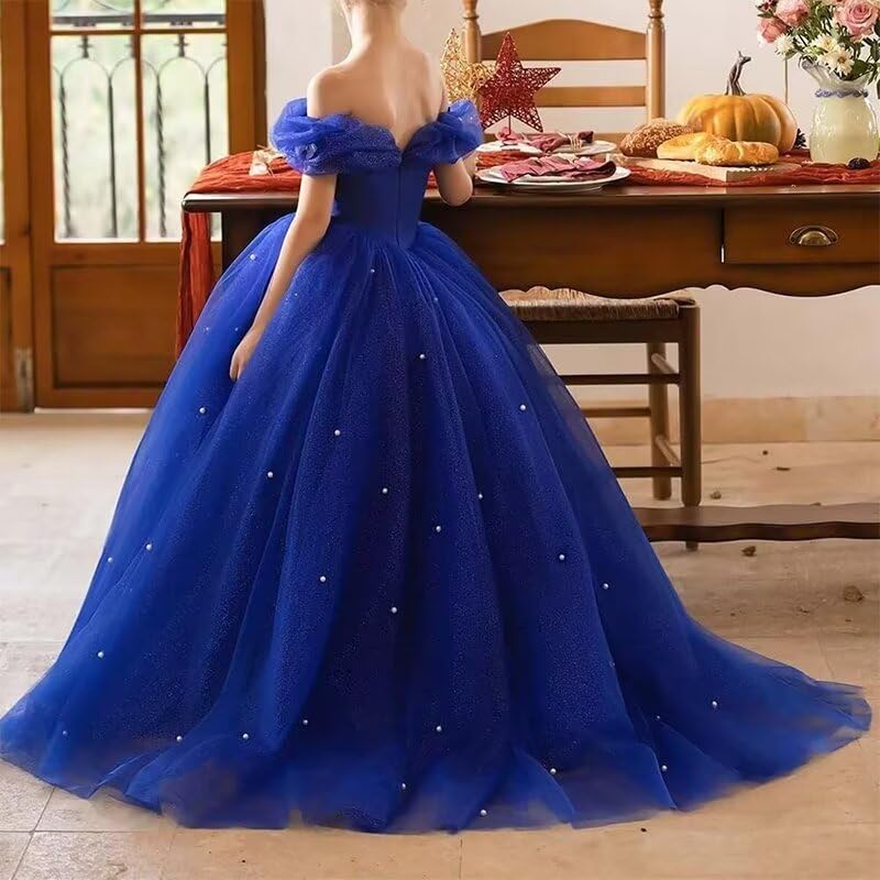 Flower Girl Dresses for Wedding Off Shoulder Pageant Dresses for Girls Sparkling Formal Party Ball Gowns3