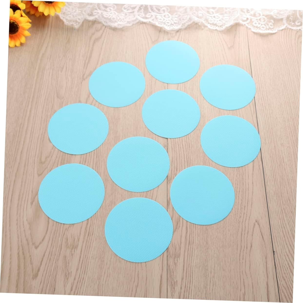 10Pcs Peva Slip Discs for Bathroom Safety Non Stick Treads for Tubs and Showers Sky Blue Non Slip Stickers for Seniors and Families