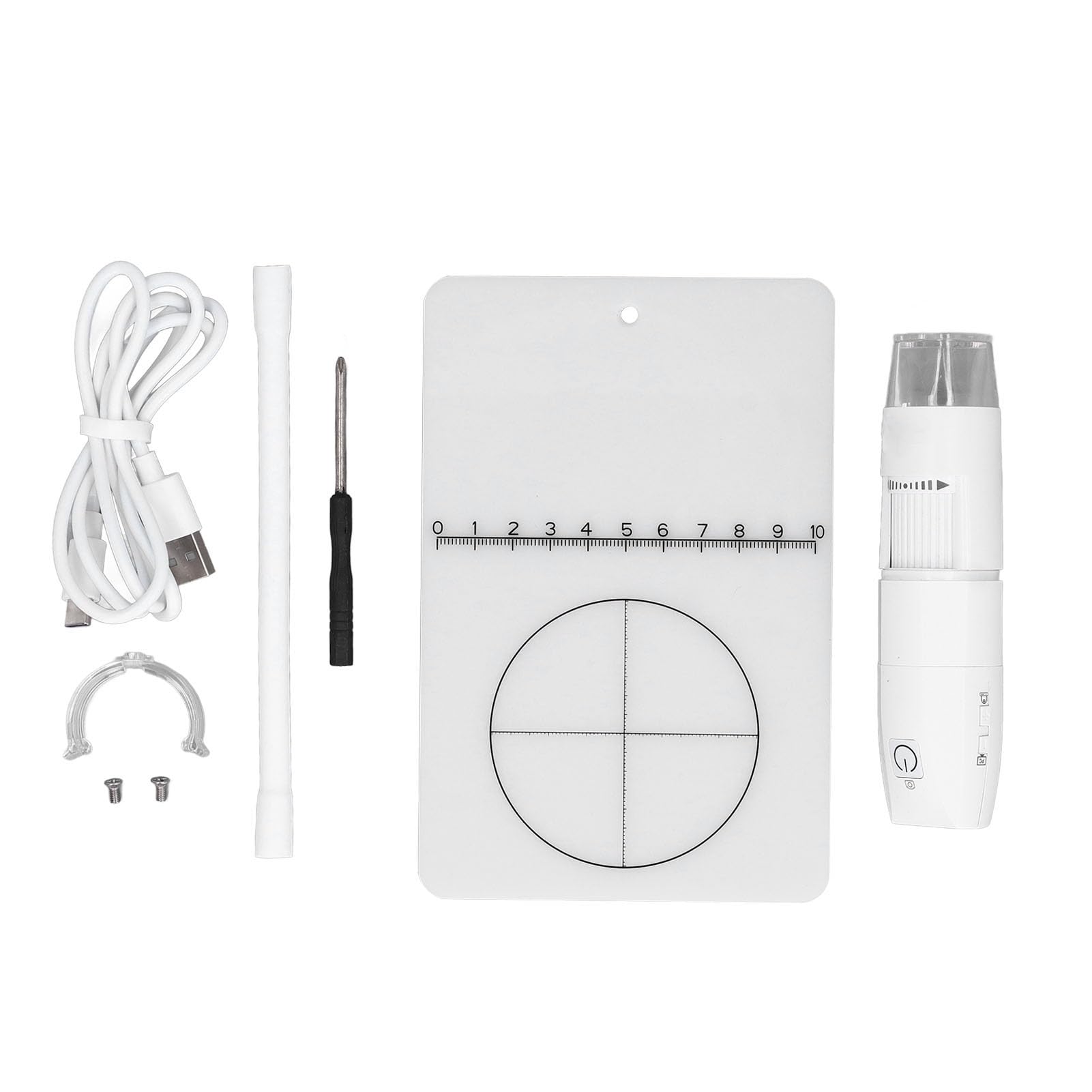 Akozon Handheld Digital Scope, WiFi USB, 1080p HD, 2MP, 1000x Vergrößerung, mit Ständer, Ideal für die Reparatur von Leiterplatten, Stoff und Hautbeobachtung (White)