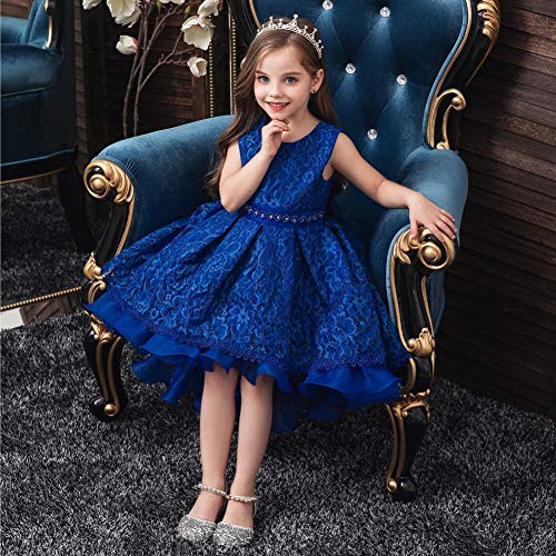 HIHCBF Flower Girls High Low Lace Dress Princess Wedding Pageant Birthday Christmas Party Formal Evening Dance Ball Gown3