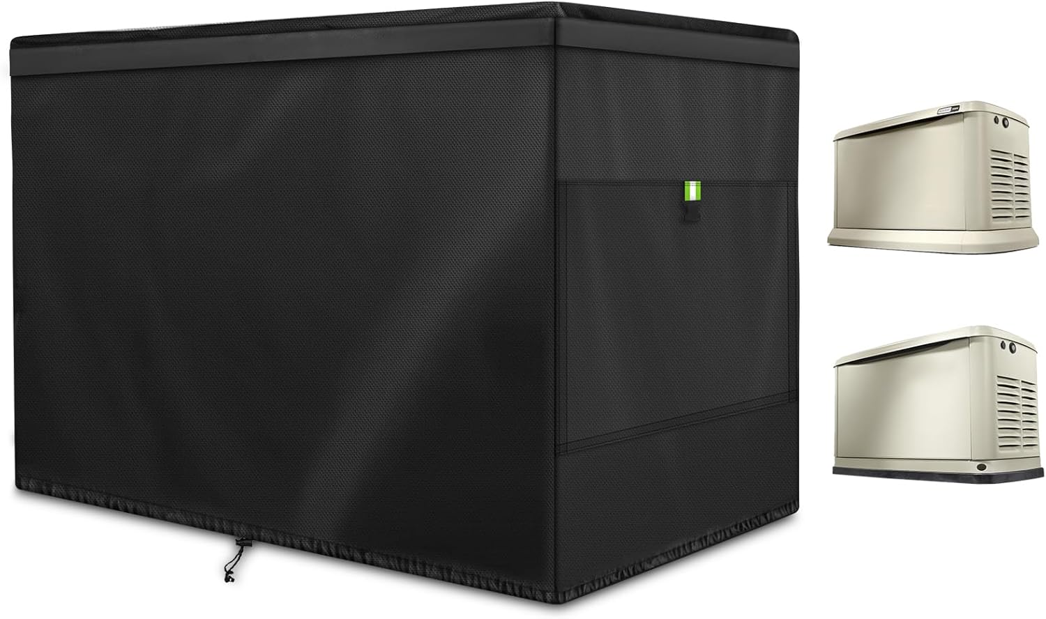 Generator Cover Fits for Generac 7043 22 kw Home Standby Generator Covers, 600D Oxford Waterproof ，Dust-proof and UV-Resistant Cover with Fluorescent Green Buckle
