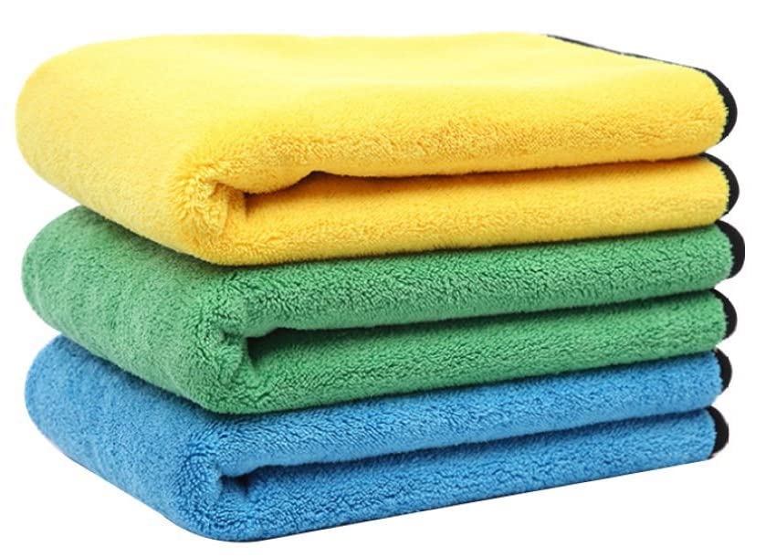Image of Auto Hub 400 GSM, Microfiber Double Layered Cloth 30x40 Cms 3 Piece (Mix) Cloth Set, Extra Thick Microfiber Cleaning Cloths Perfect for Bike, Auto, Cars Both Interior and Exterior.