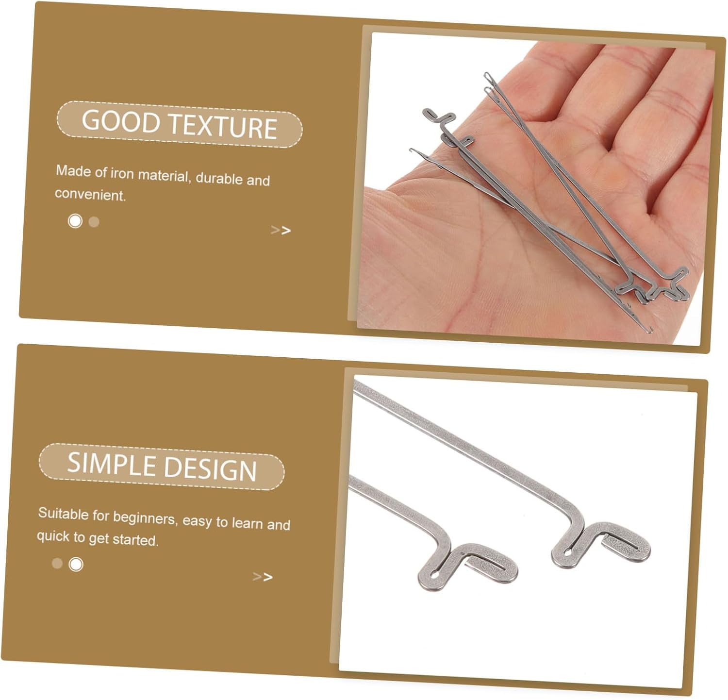 GLSTOY 10Pcs Metal Beading Needles Small Crochet Hooks for Jewelry Making Iron Craft Tools for Bead Stringing Weaving and Crochet Beginner Friendly Hand Sewing Supplies