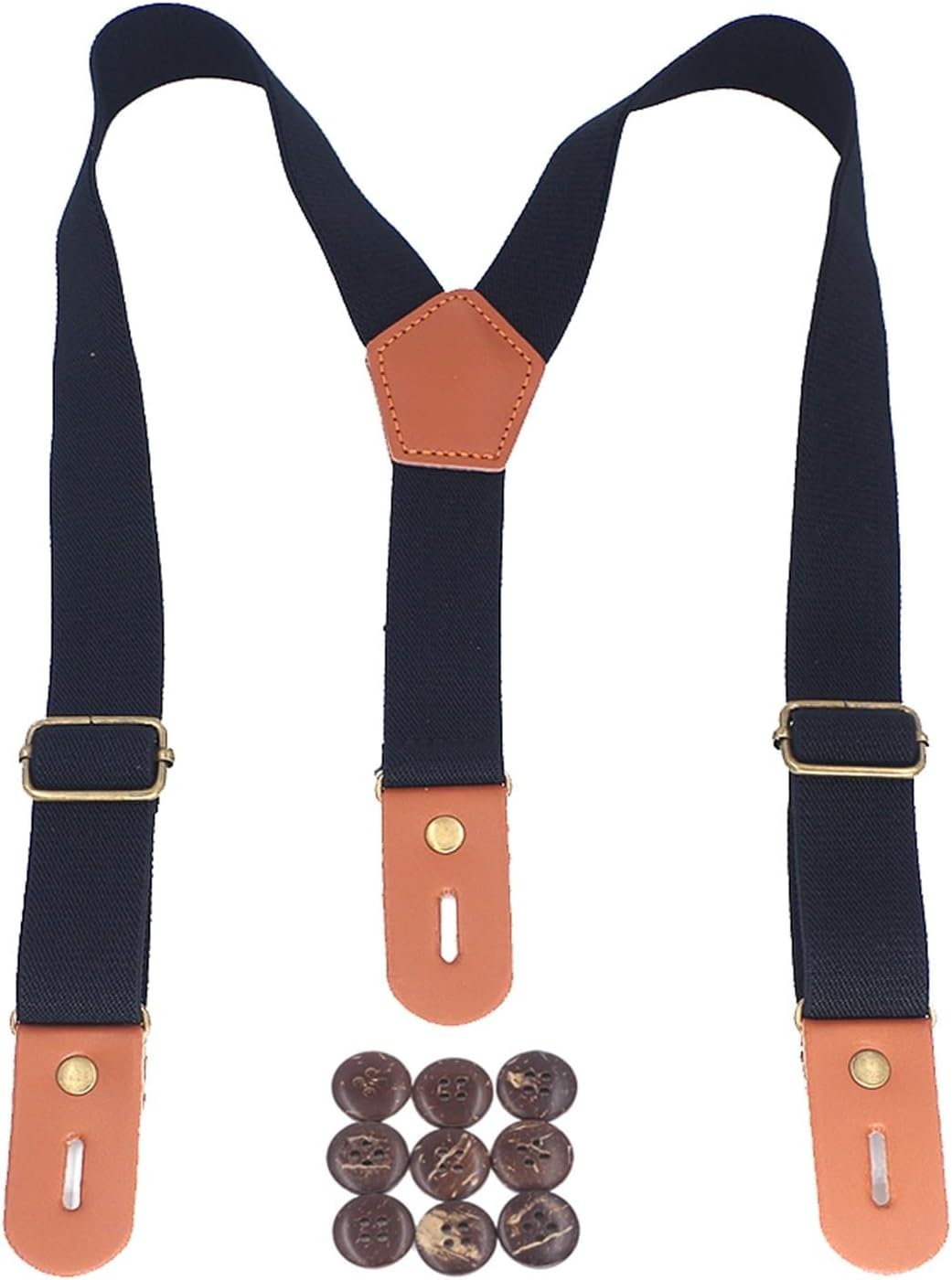 Garter Pant Clips, Boy Suspenders Leather Braces Buttons