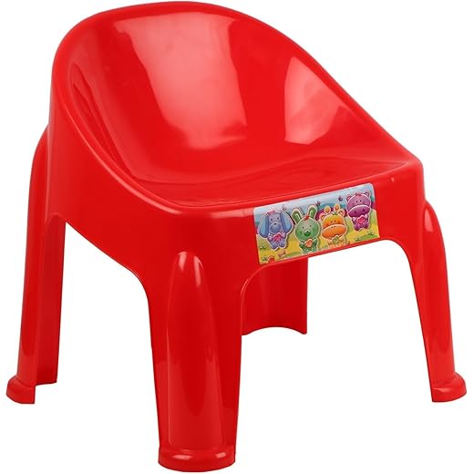 Kids Stackable Plastic Chair - Bunny Design - Red