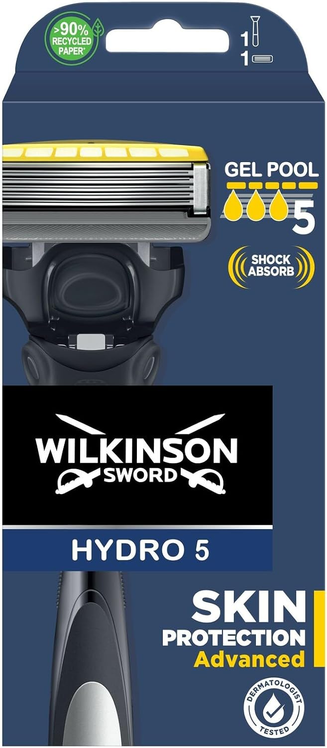 WILKINSON SWORD - Hydro 5 Skin Protection for Men | Advanced | Razor Handle + 1 Blade Refill
