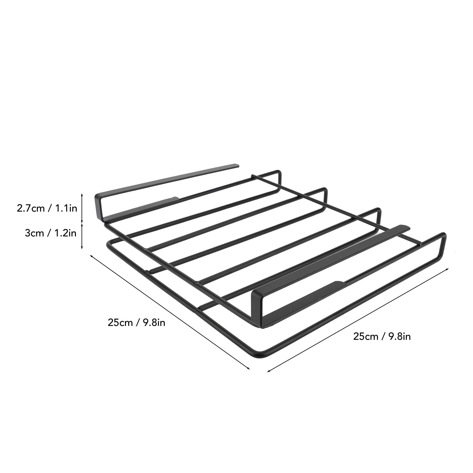 Tomotato Under Cabinet Shelf Hanging Rack Heavy Duty Space Saving Kitchen Organizer for Cutting Boards Pot Lids and Chopping Boards No Drill Required 9.8x9.8 Inches