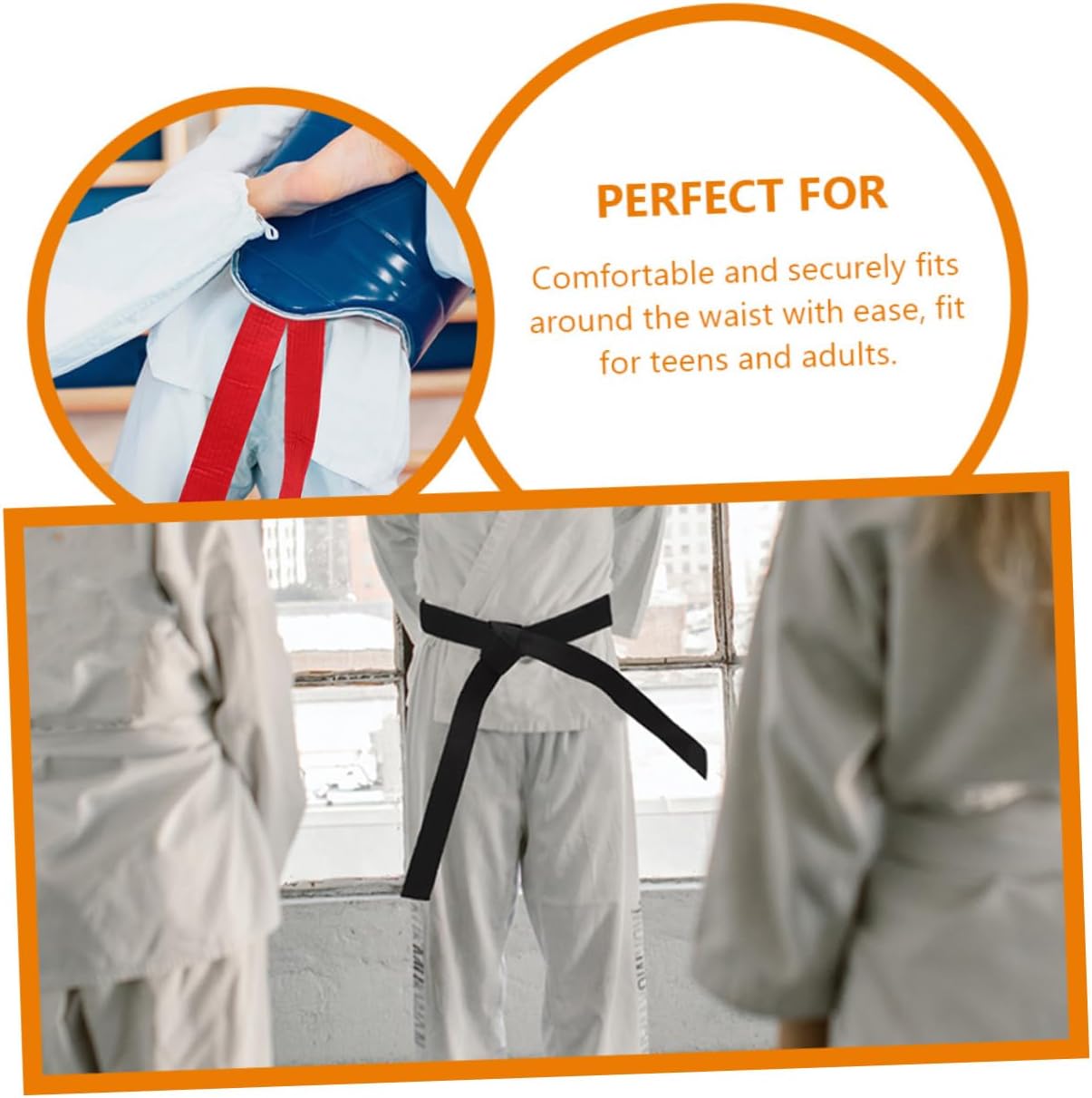 BESPORTBLE 3pcs Multi-Function Karate Belts Karate Boys and Girls Costume Belt Taekwondo Wrist Guard Elasticated