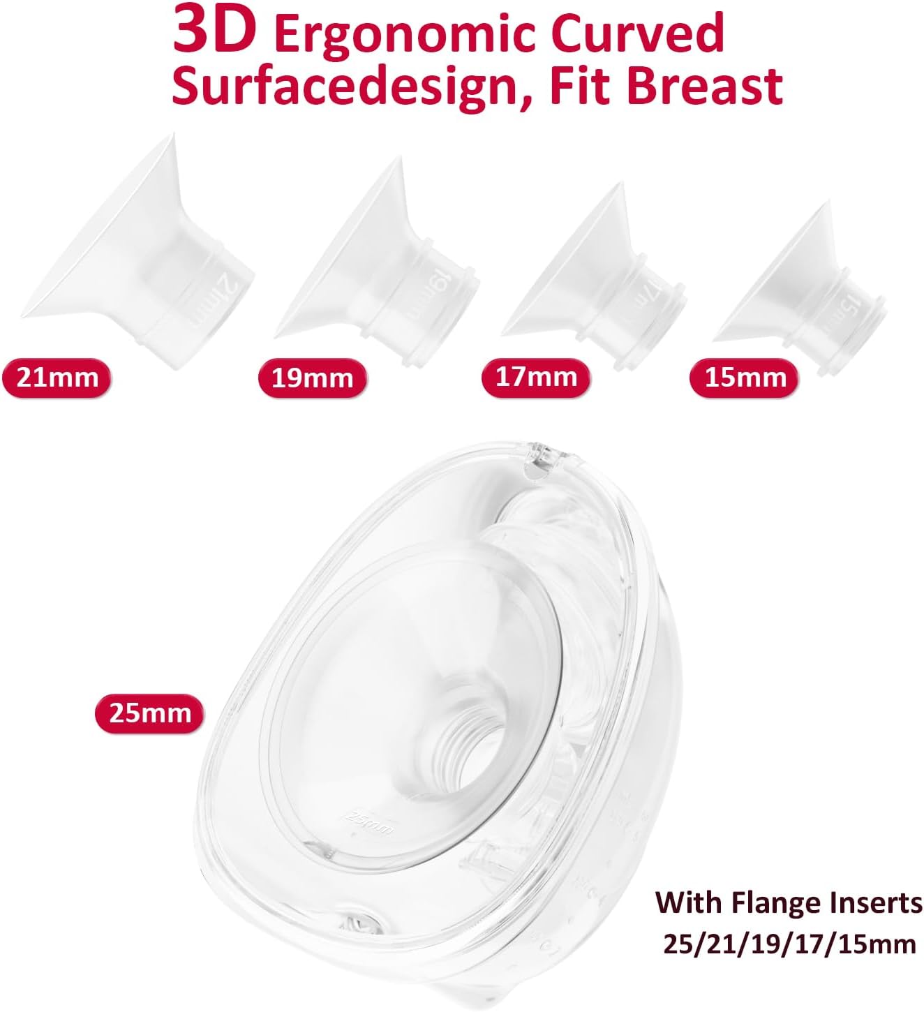 Horigen D6 Milk White Electric Hands Free Breast Pump Wearable Lower Noise Breastfeeding Strong Suction 180ml/6oz White
