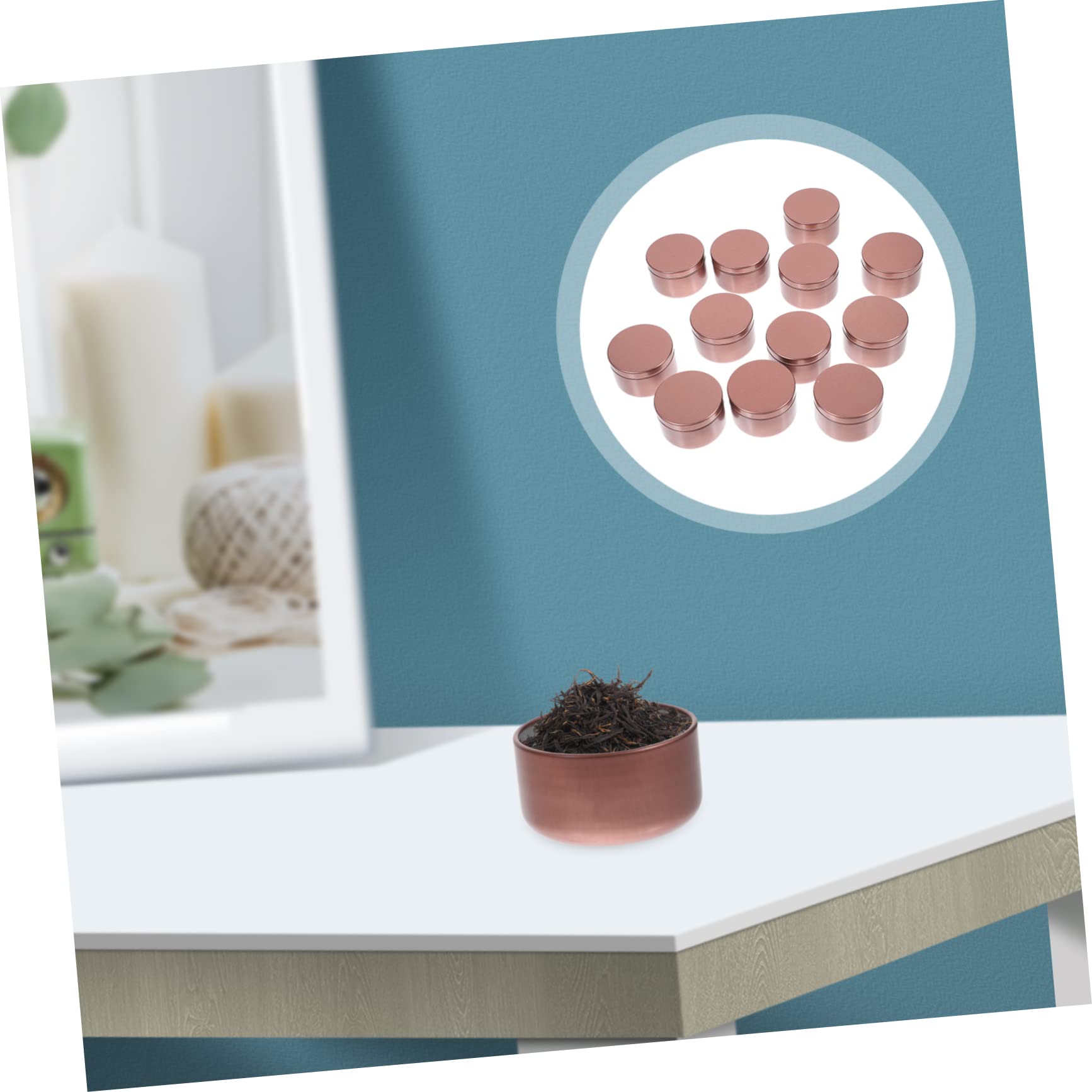 ERINGOGO Candle Making Jars 12pcs Empty Aluminum Candle Tins 50ml Small Votive Jars Lids Sturdy and Sealable