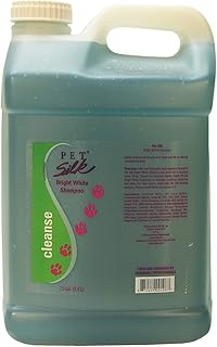 Pet Silk Bright White Shampoo – Dog Whitening & Brightening Shampoo – White Coat Pet Shampoo for Cats, Horses & Rabbit – For Dog with White Fur (2.5 Gallon)