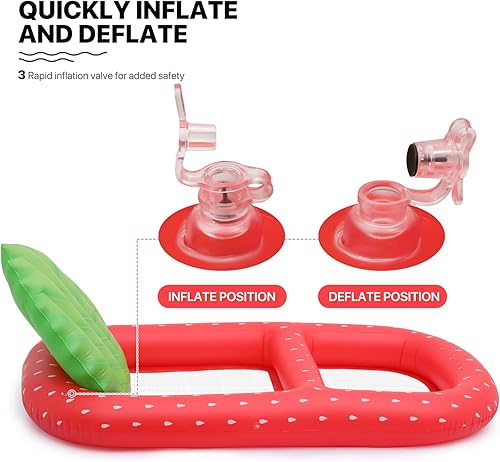 Miniatura 8 de MoNiBloom Flotadores inflables 2 en 1 para piscina para adultos, flotadores gigantes de piscina con portavasos desmontable, tumbona de agua de