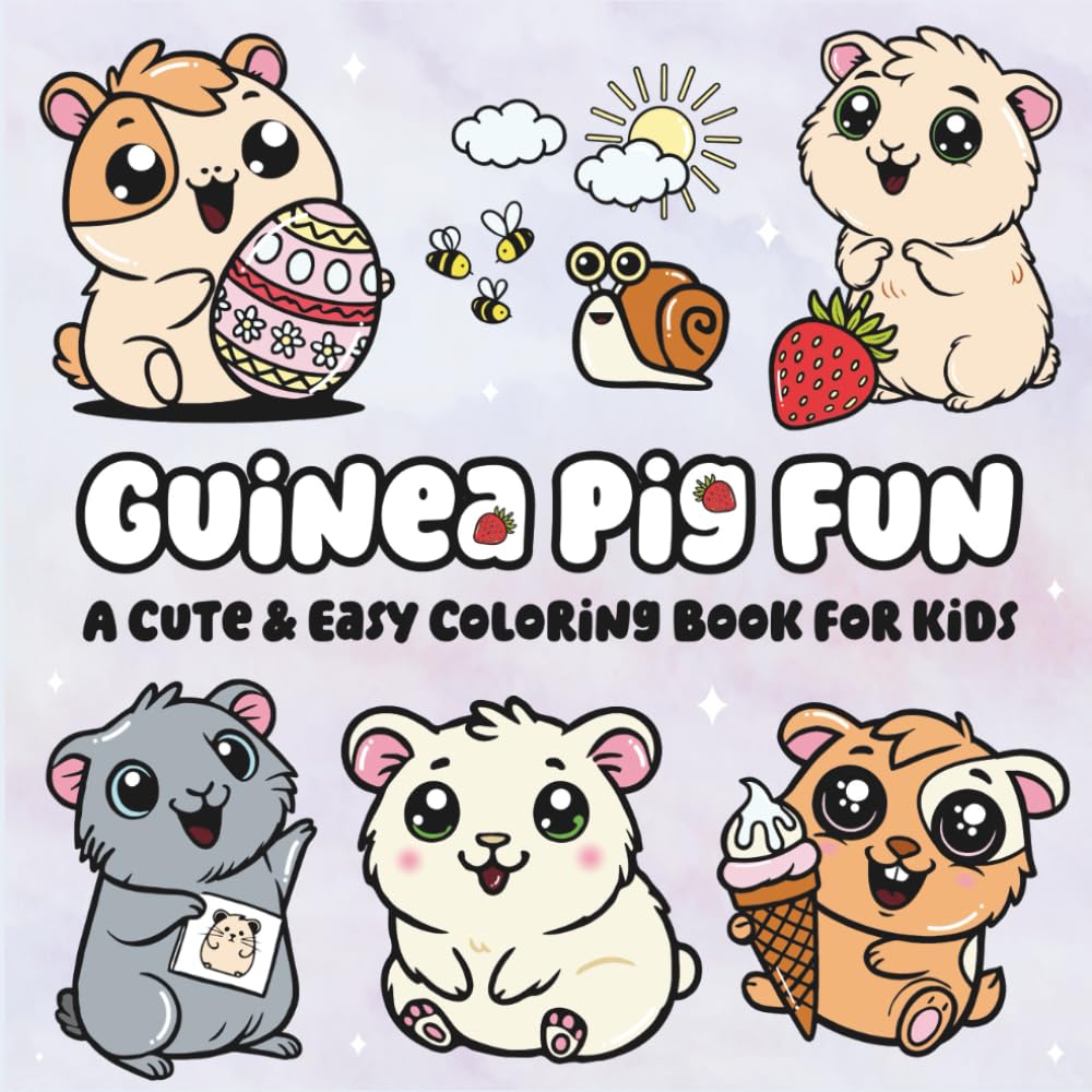 Guinea Pig Fun: A Cute & Easy Coloring Book for Kids