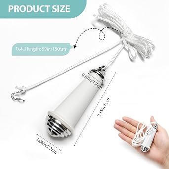 Ceramic Bathroom Light Pull Cord With 150cm Extension Cord And Connector