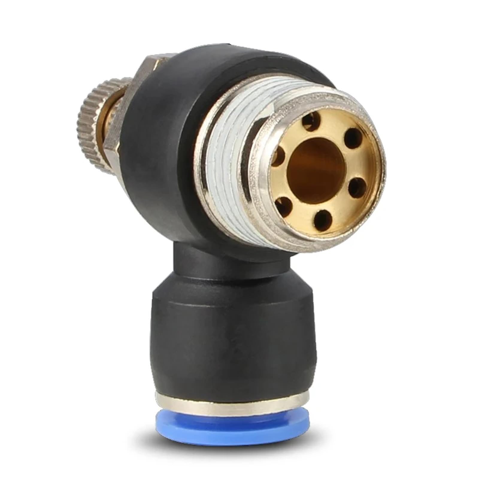 Pneumatic Air Connector Fitting SL 4 6 8 10 12mm Thread 1/8 1/4 3/8 1/2 Speed Regulating Valve Throttle 20Pcs(SL4-M5)