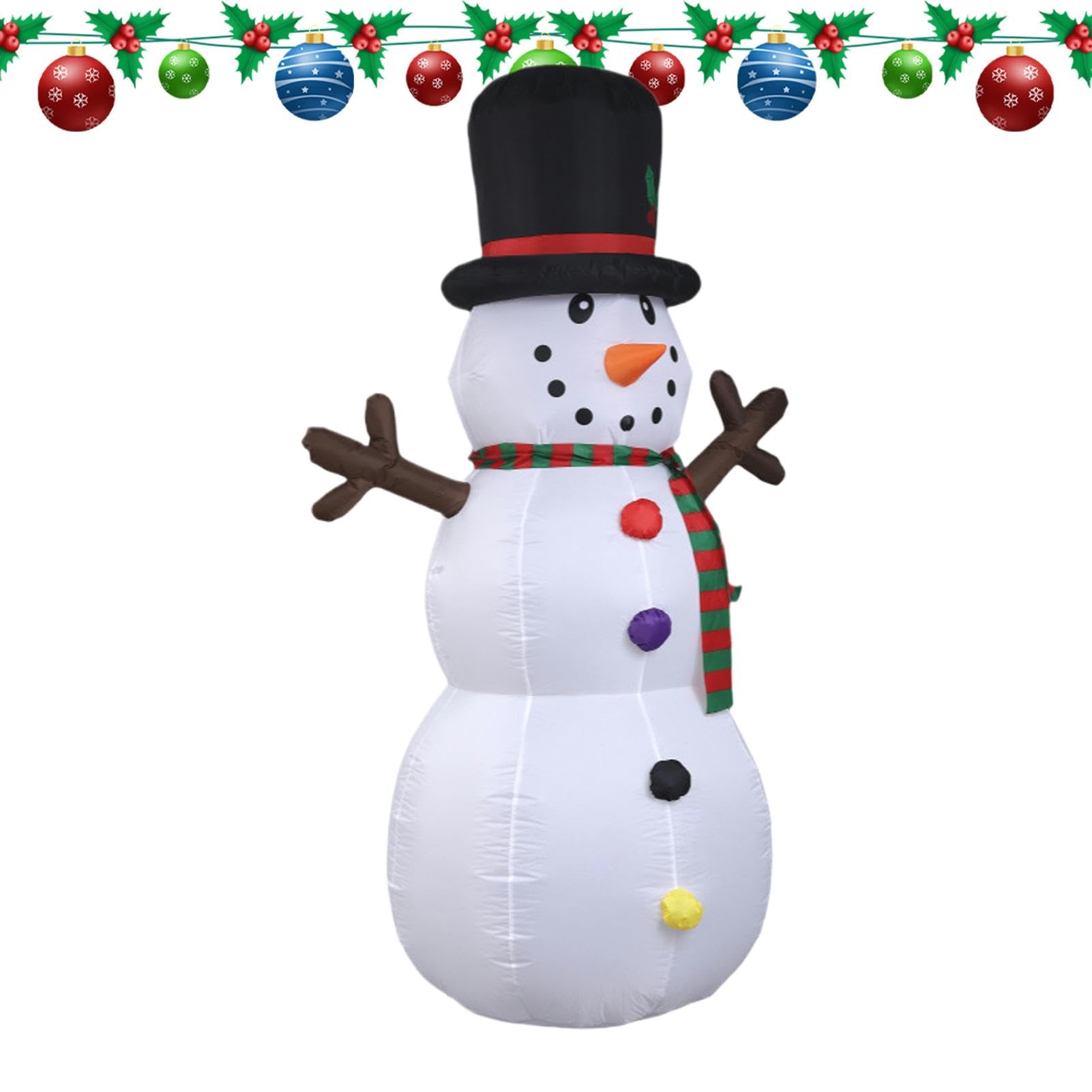 Weihnachts Aufblasbare Gartendekoration 2,38 m Gartendekoration | Dekoration mit Beleuchtung, Hut und Schal Für Rasen, , Winterparty, Garten Und Terrasse