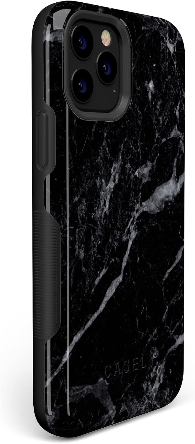 Casely iPhone 11 Pro Max Case | Black Pearl Marble | Bold Protective Design
