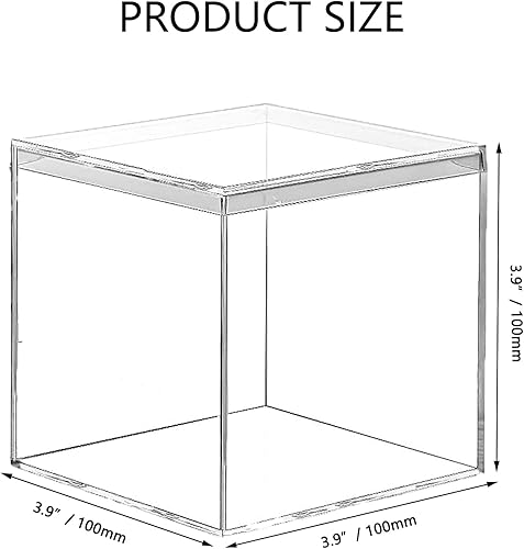 Miniatura 6 de Copzievkae - Paquete de 4 cajas de acrílico transparente con tapa, cajas de acrílico de 3.9 x 3.9 x 3.9 pulgadas para exhibición, caja de acrílico