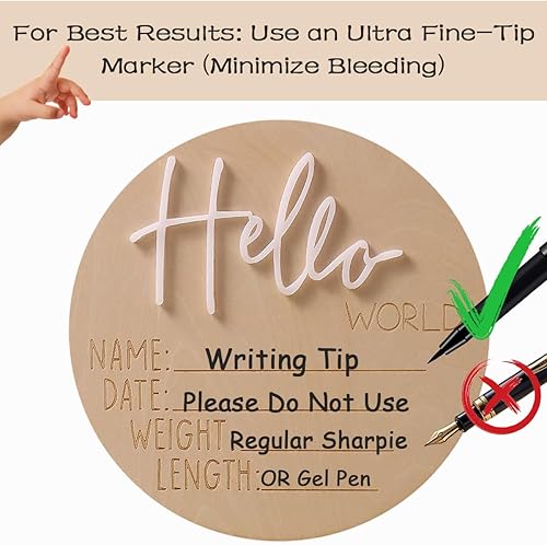 Miniatura 14 de Ylsteed Letreros de anuncio de bebé, tarjetas de hitos de madera, accesorios de fotografía para recién nacidos, letrero de anuncio de nacimiento