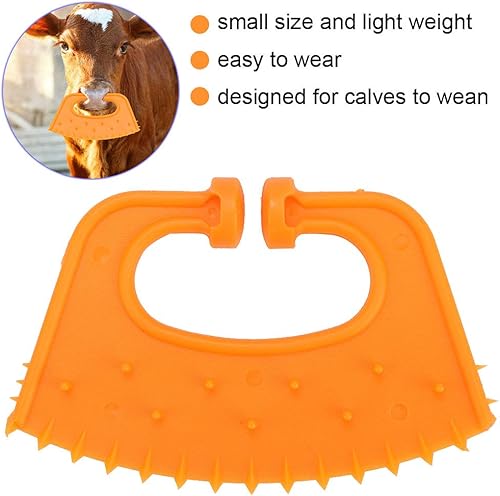 Miniatura 3 de TOPINCN 10 anillos de nariz de pantorrilla, destete de plástico, vaca, destete de vaca, destete de espina de nariz, espina de destete antigolpes con