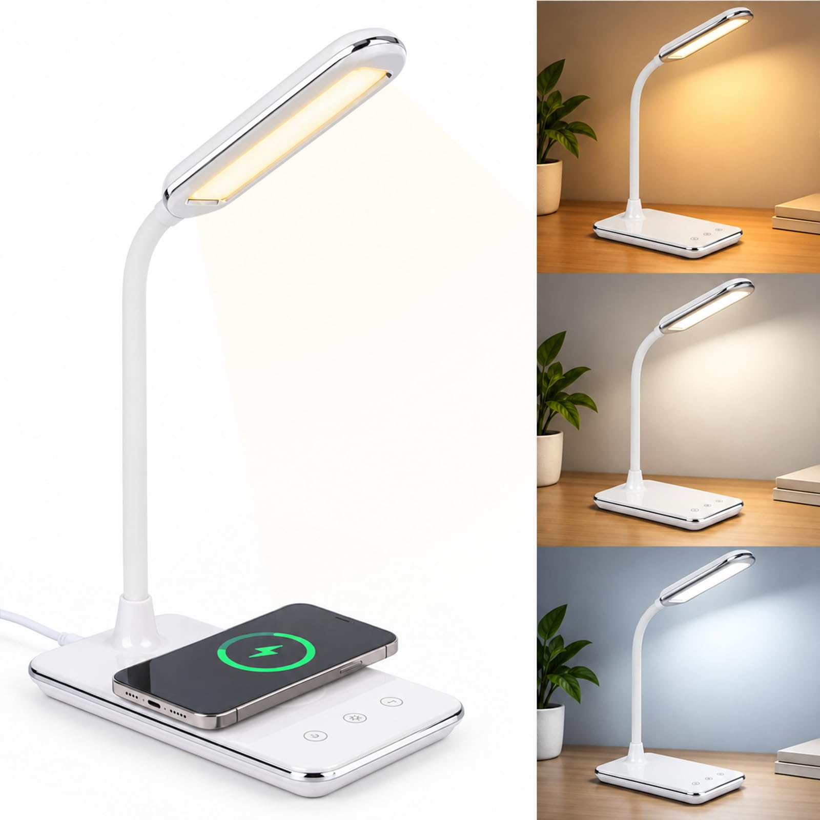 Biurany LED Desk Lamp, Eye-Caring Led Desk Light with 3 Color Modes — image 1