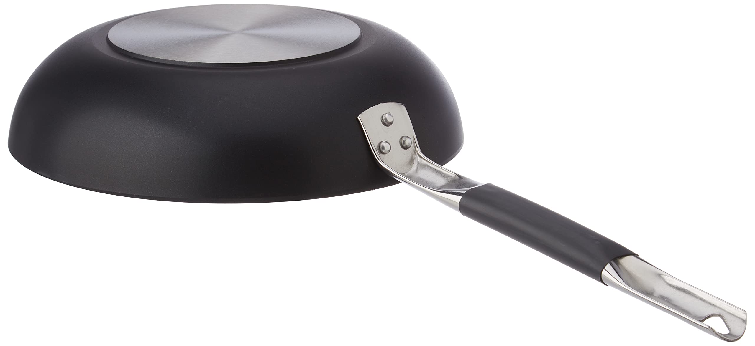 Ollas Agnelli Alblack avellanado Pan de Alta, de Aluminio, de Espesor 3 mm, 8 mm Fondo de inducción, con Mango Tubular de Acero Inoxidable Fresco, Negro, de 28 cm