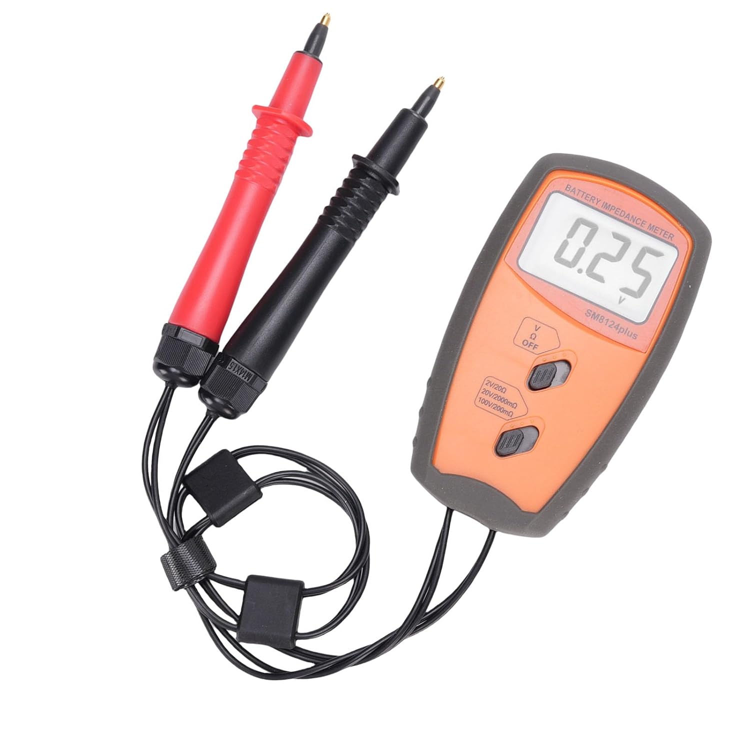 LiebeWH Battery Voltage Tester, Portable LCD Display with Resistive Value and Voltage Measurement, for Automotive Electric Vehicle and Mobile Phone Battery Testing