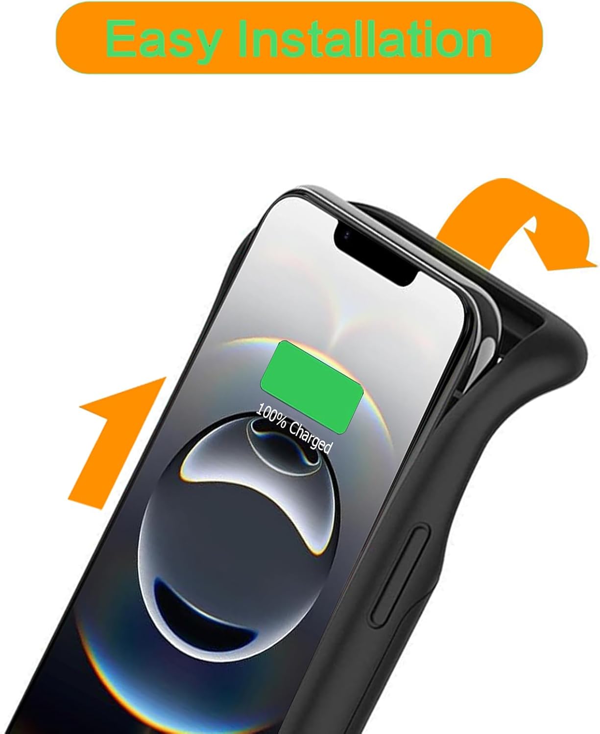 Battery Case for iPhone 16e/17e, 10000mAh Portable Protective Wireless Charging Case Support Carplay Compatible with iPhone 16e /17e (6.1 inches) Rechargeable Extended Battery Charger Cover (Black)