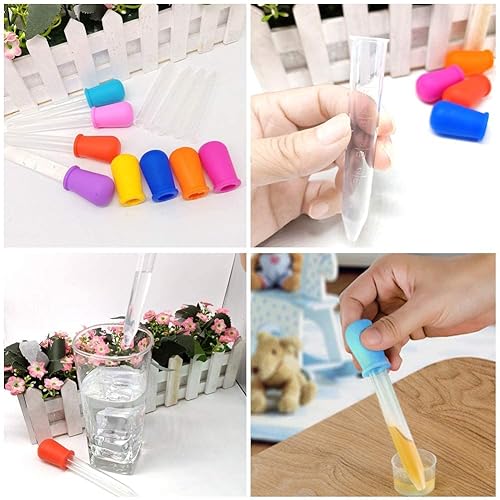 Miniatura 2 de 10 cuentagotas líquidos de 0.17 onzas líquidas y 2 cepillos, pipetas de silicona y plástico de transferencia con punta de bombilla para moldes de