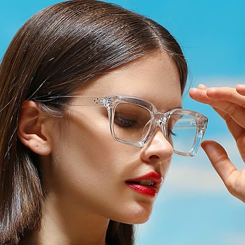 Miniatura 3 de Pro Acme Gafas de lente transparente vintage para mujer, marco cuadrado clásico sin receta, lentes de moda para mujer