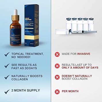 2PC Botulinum Toxin LiquidSolution Anti Aging Serum, Ola -vita Liquid Solution - Liquid Wrinkle, Ola -vita Serum, Vitamin C & E Serum, Tightening, Boost Skin Collagen, Reduce Wrinkles & Plump Skin