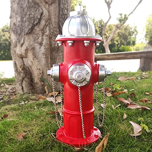 Vigan Garden Statue Fire Hydrant Ornaments Traing Dog Urination Fixed Position Resin Crafts Lawn Outdoor Courtyard Garden Decoration, Red, 36.8Cmx13.4Cm #TOP4