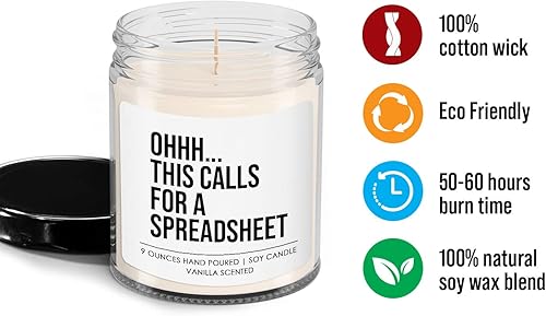 Miniatura 3 de Vela contable 9oz OOOH, Esto llama, Oficina Contabilidad Asesor Financiero Colegas Analista Impuesto CPA Hoja de cálculo Auditor Contable