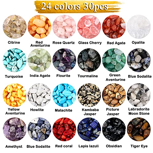 PRETOLE 1300+ Pcs Crystal Beads for Jewellery Making kit 24 Colors Irregular Gemstones Chip Bead for Necklaces Bracelets Earrings DIY Crystal Jewellery Making Kits - Image 2
