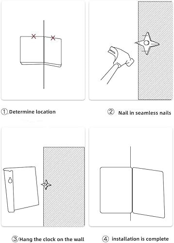 Miniatura 4 de Reloj de pared plegable de doble cara, reloj de pared de decoración de esquina, reloj de pared digital cuadrado en ambos lados de la sala de estar,