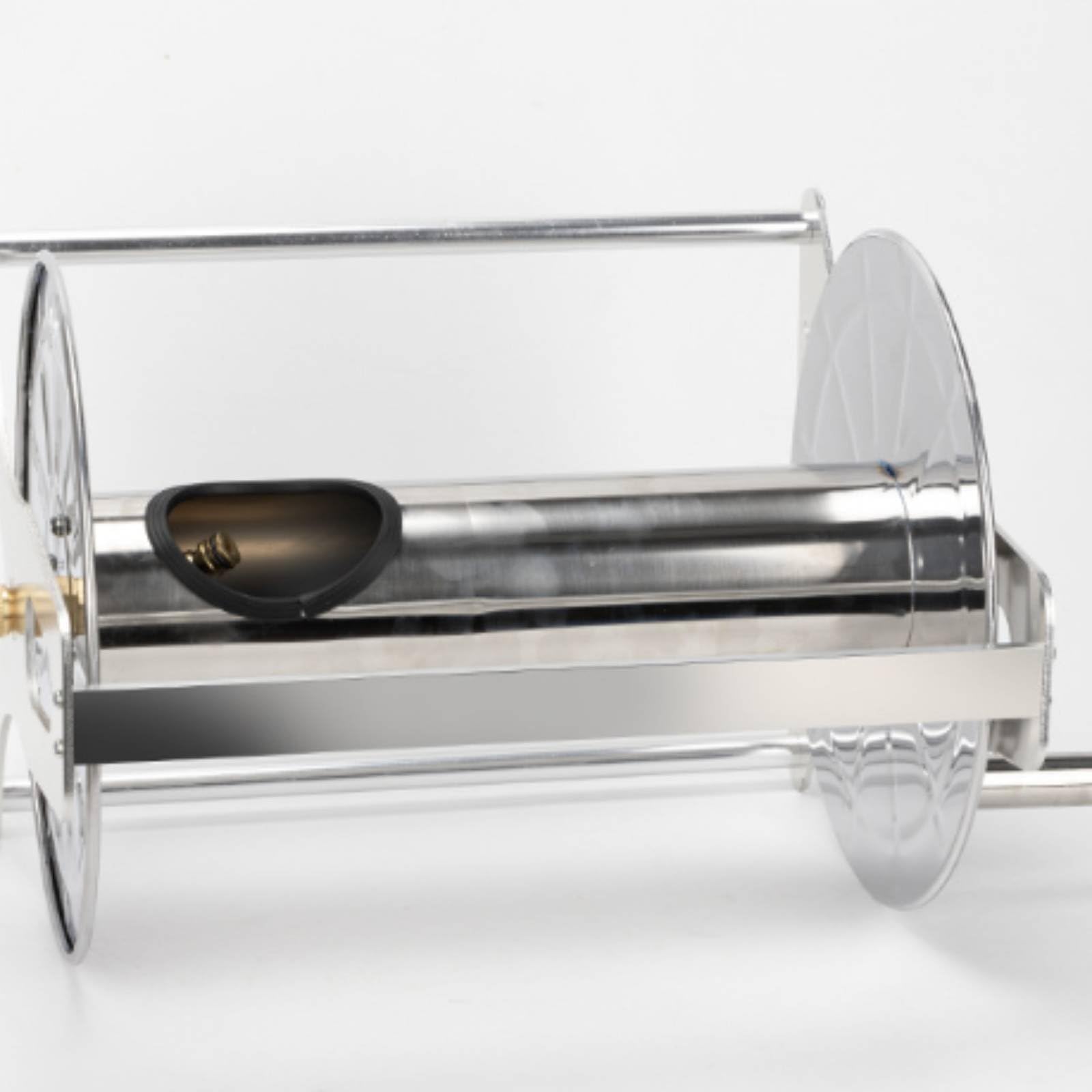 Avvolgitubo in Acciaio Inox Avvolgitubo su Carrello Portatubo da Giardino Supporto Tubo Carrello Mobile per Irrigazione Struttura Resistente per