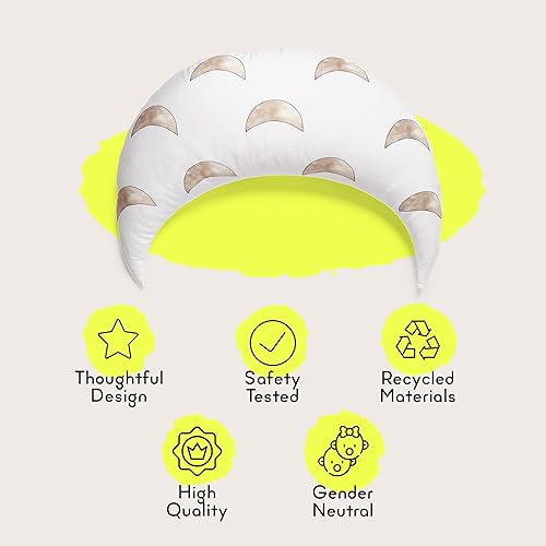 Miniatura 3 de Moonjax Phases Body Moon - Almohada de espuma triturada y media luna de poliéster, almohada de lactancia extra suave, 27.5 pulgadas de largo x 9.5