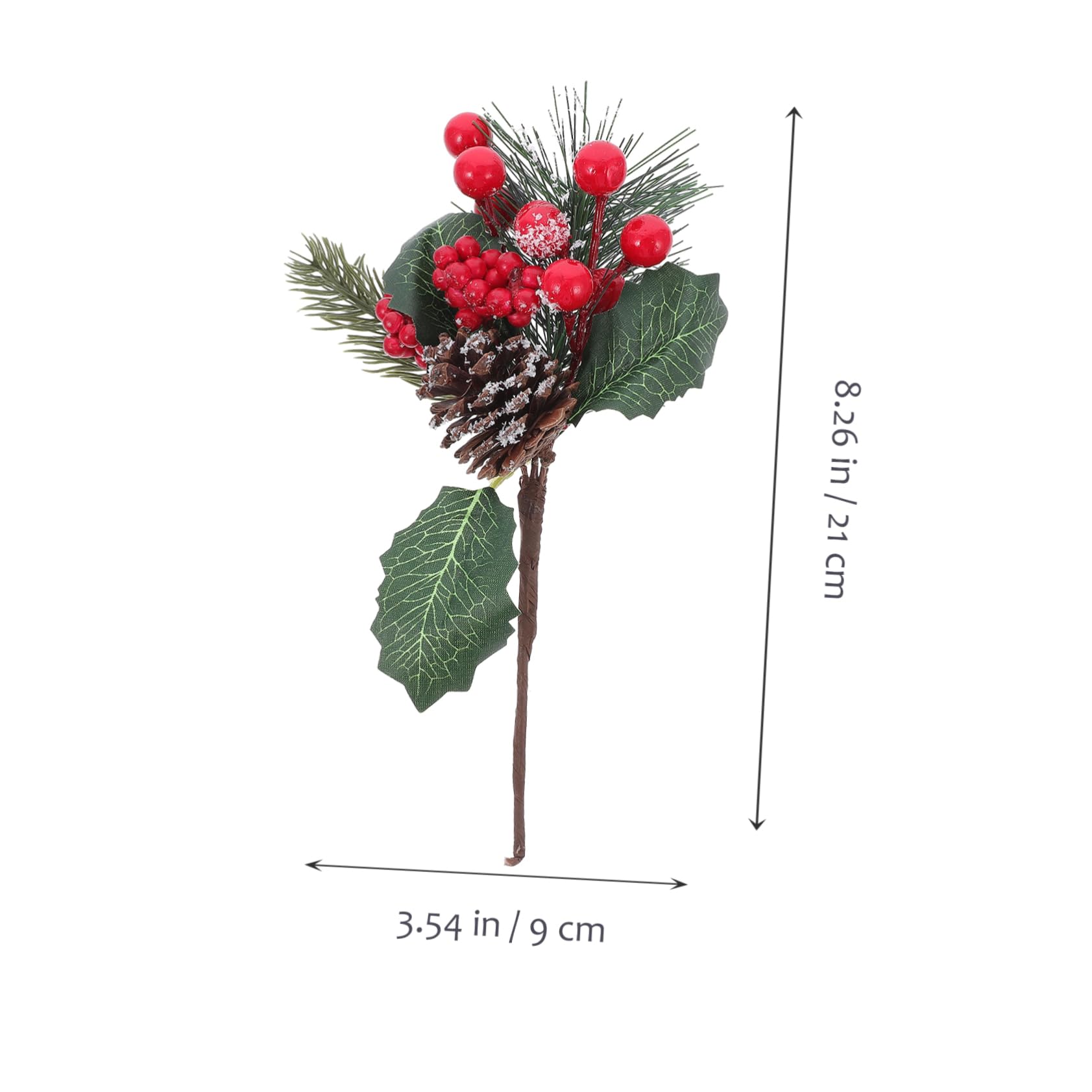 TOPBATHY 8 Piezas Esquejes de Frutos Rojos de Aguja de Pino Tallos de Frutos Rojos Artificiales para Ornamento decoración Conos de Pino Falsos Aguja de Pino Falso Agujas de Pino piñas Ramo