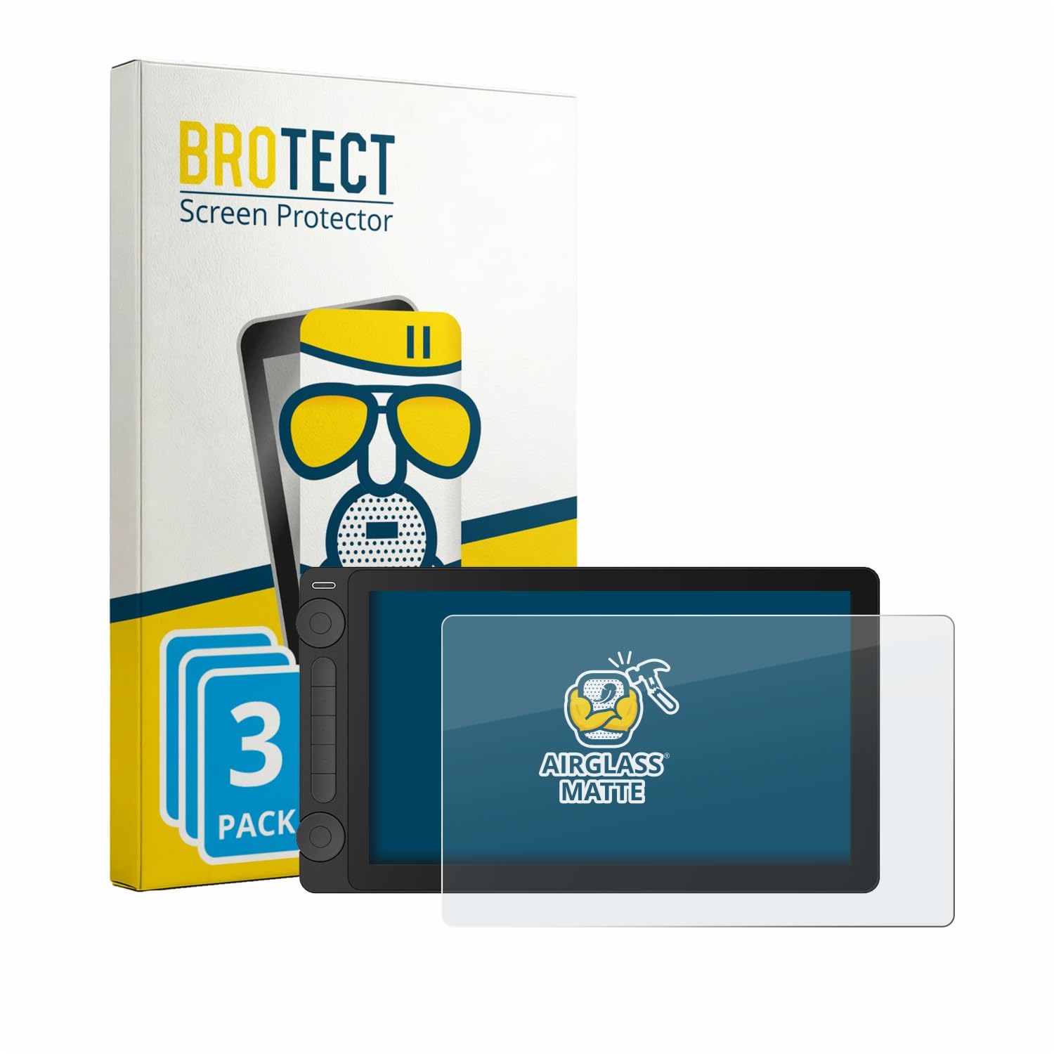brotect Pellicola Vetro Opaca per Huion Kamvas 13 Gen 3 (3 Pezzi) Protezione Schermo [Anti-Riflesso, Durezza 9H]