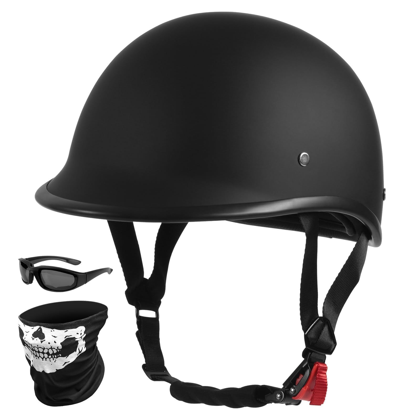 Motorcycle Half Face Helmet Matte Black X-Large