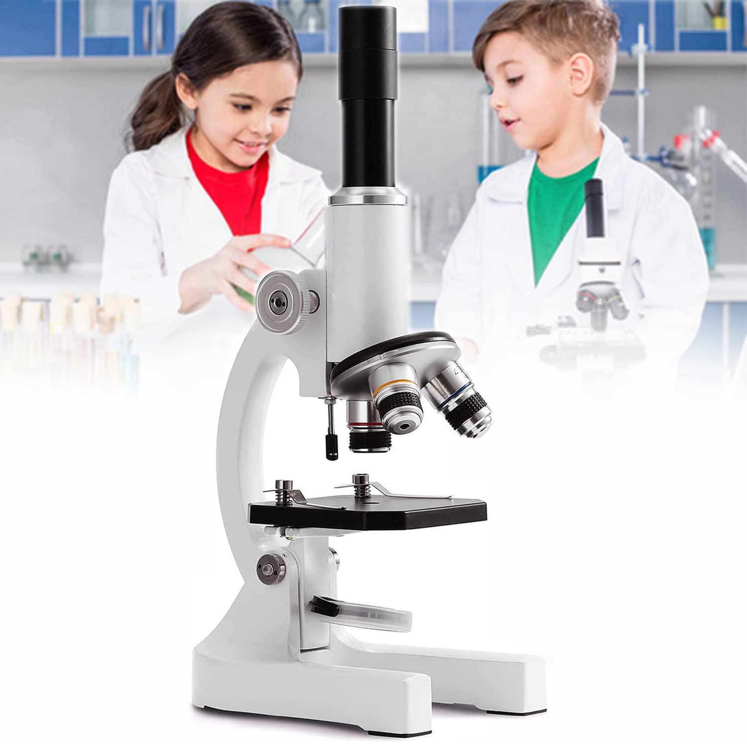Monokulares Optisches Mikroskop Grundschule Wissenschaft Experimentelle Biologie Unterrichts-digitalmikroskop, BiologieLehre Mikroskop Geschenke,30000-+10Specimen