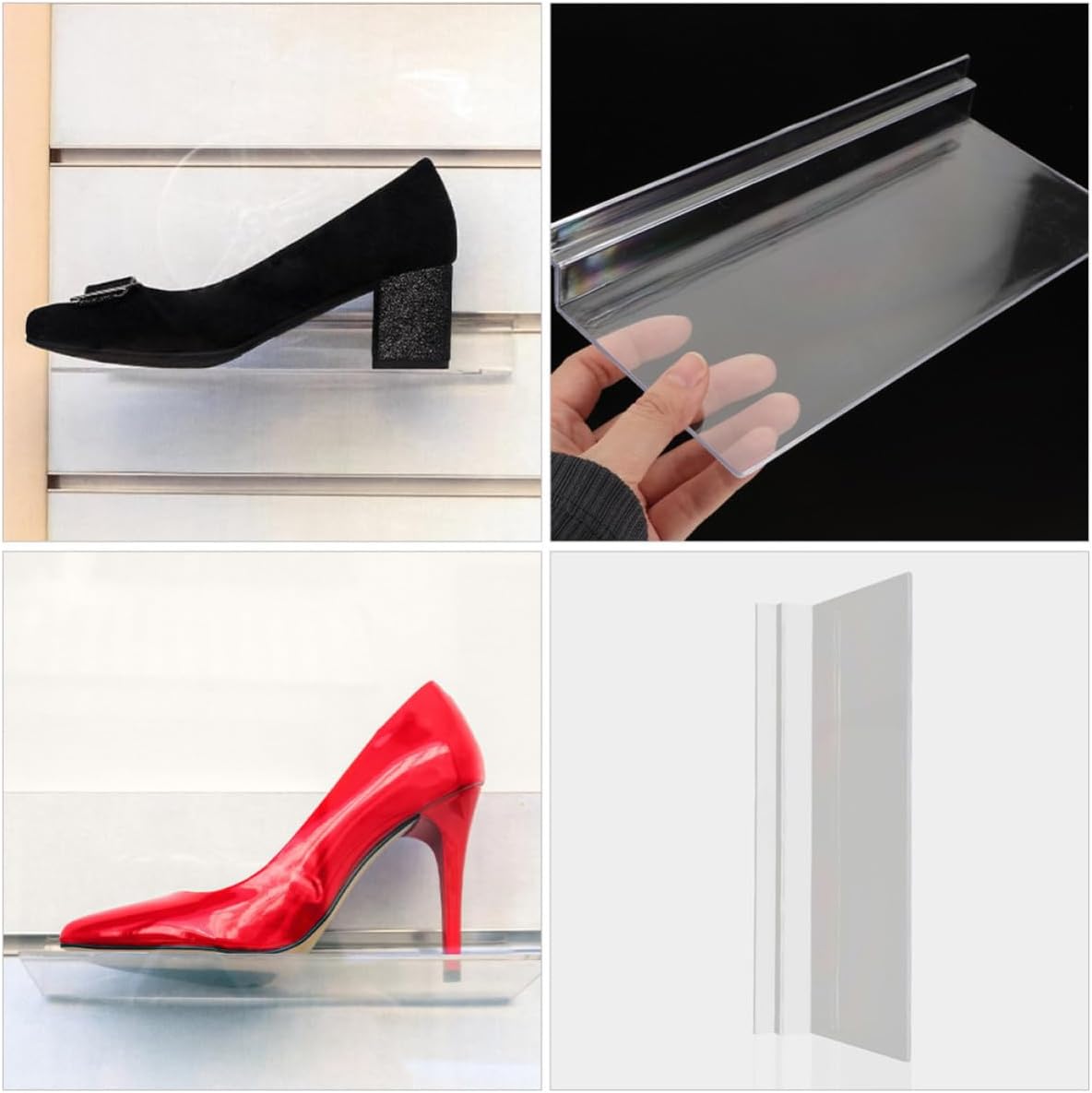 Wall Mounted Shoe Display Shelf 2pcs for Slatwall Retail Use
