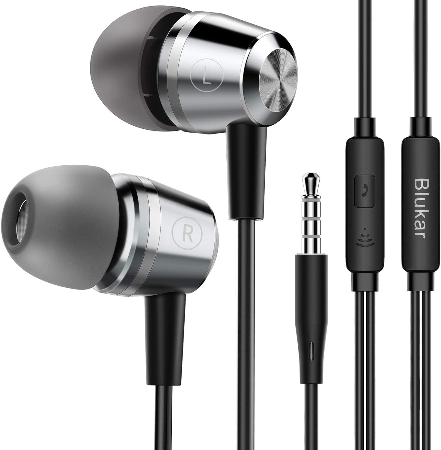 Earphones, In-Ear Headphones Earphones High Sensitivity Microphone – Noise Isolating, High Definition, Pure Sound for iPhone, iPad, Smartphone, MP3 Players etc.