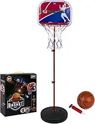 Zippy Tabela de Basket com Cesta de Basquete, 2 em 1, Altura Regulável, Com Bomba e Bola, 100cm