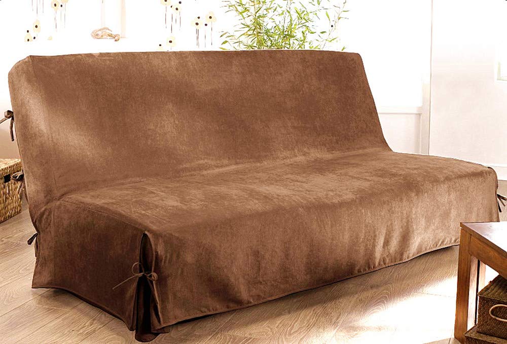 Antonouse Housse clic clac Matelassée 140x200 cm,Housse de canapé sans accoudoir Housse de canapé Convertible (Chocolat)