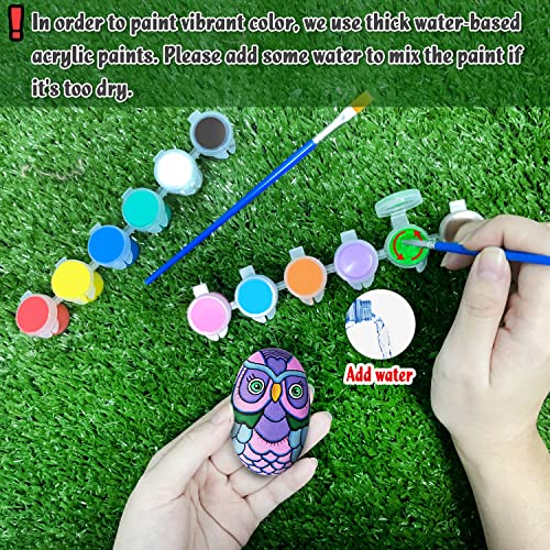 Bingo Castle Rock Painting Kit - Big Polished White-Grey Rocks For Painting, Arts And Crafts For Kids Age's 12+ Acrylic Paint 30 Transfer Designs Hide And Seek River Rocks Gifts For Boys And Girls #TOP3