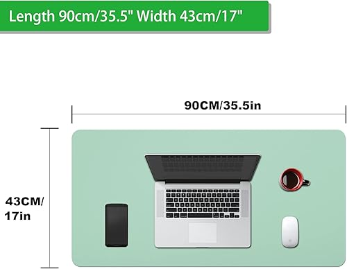 Miniatura 4 de Beatcreat Almohadillas de escritorio, alfombrillas para mouse, impermeables, antideslizantes, de cuero, para laptop, protectores de escritorio de