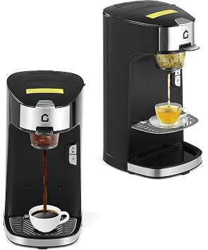Single Serve Coffee Maker, kcup coffee machine withOne-Button Fast Brew for Capsule, Ground & Tea, Portable Coffee Maker for Home Office RV Camping, Auto Shut Off, Adjustable Tray