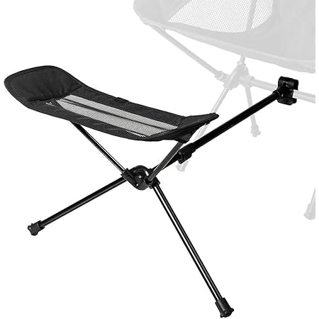 Amazon アウトドア チェアフットレスト 足置き 折りたたみ フットスツール コンパクト キャンプ用 収納袋付 伸縮可能 オールブラック チェア